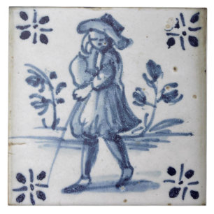Repro Software Mann Blau Delft Fliese