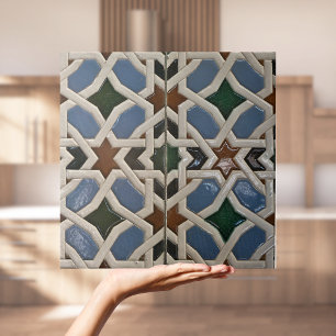 Repro Spanische Geometrische Azulejos Grün Blau Fl Fliese