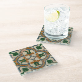Repro Spanish Geometric Azulejos Floral Glasuntersetzer