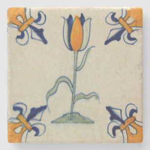 Repro Traditioneller Gelber Tulip Delft Tile Steinuntersetzer