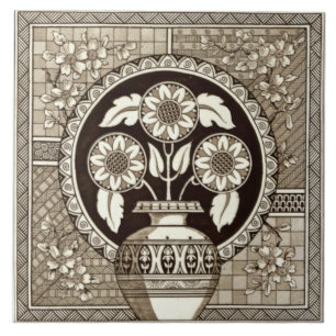 Repro Viktorianische Ästhetische Vase der Sonnenb Fliese