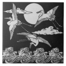 Repro Vintag Minton Black and White English Tile