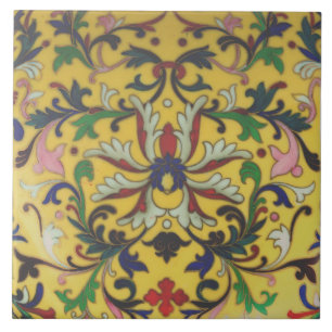 Repro Vintage Minton Gelbe Blumenfliese Englisch Fliese