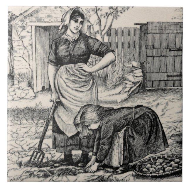 Repro Wm Wise Country Village Fliese (Vorderseite)