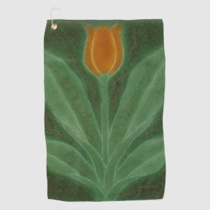 Repro Yellow Green Tulip Art Nouveau Golfhandtuch