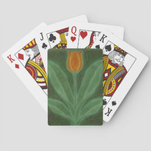 Repro Yellow Green Tulip Art Nouveau Tile Spielkarten