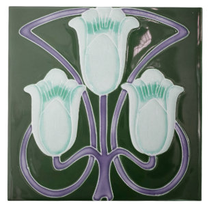 Reproduction Art Nouveau Édouardien Carreau Fleur
