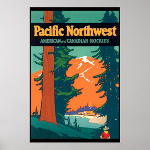 Reproduction Poster vintage du Pacifique Nord-Oues