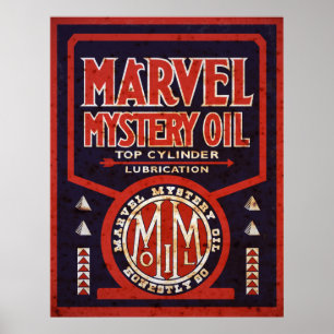 Reproduktion eines rostigen Vintage-Ölschildes Poster