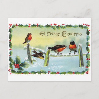 Reproduktion Vintage Christmas Postcard Feiertagspostkarte