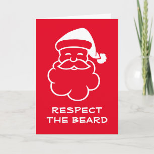 Repsect the beard funny Santa Claus Christmas Karte