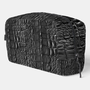 Reptil Black Alligator Crocodile Scales Skin Look Waschbeutel