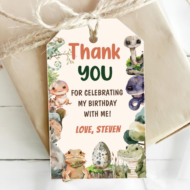 Reptil Kindergeburtstag Party Geschenkanhänger (Von Creator hochgeladen)