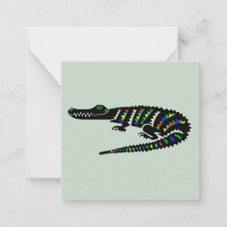 Reptil - KROKO - wild lebende Tiere - Natur - grün Mitteilungskarte