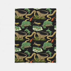 Reptil, Lizards und Amphibienmuster Fleecedecke