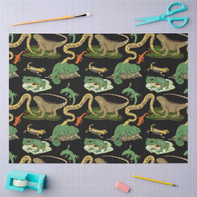 Reptil, Lizards und Amphibienmuster Seidenpapier (Basteln)