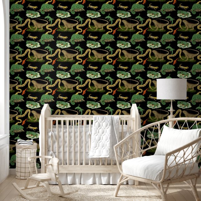Reptil, Lizards und Amphibienmuster Tapete (Kinder)