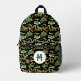 Reptil, Lizens und Amphibien Kids Monogram School Bedruckter Rucksack