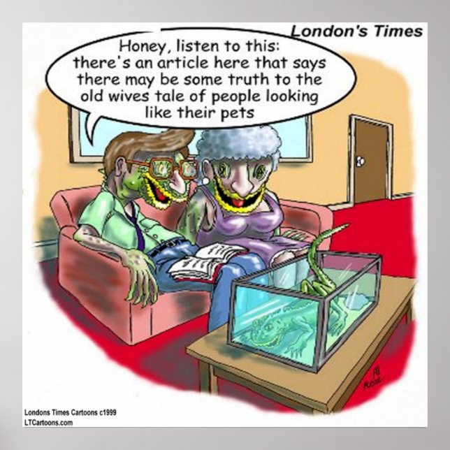 Reptil People Funny Cartoon Poster (Vorne)