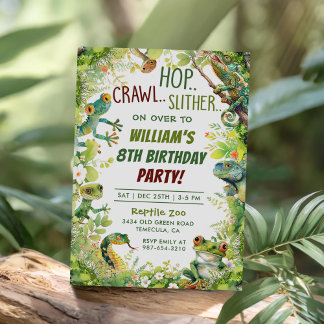 Reptil Show 8. Geburtstagsparty Einladung