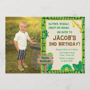 Reptile Birthday Einladung Lizard Snake Einladung