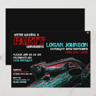 Reptile Birthday Party Einladungen