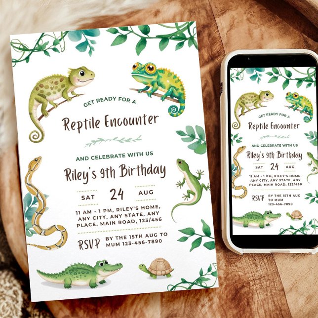 Reptile Birthday Schlange Party laden Digital Einl Einladung (Von Creator hochgeladen)