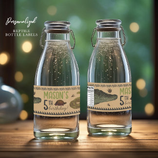 Reptile Geburtstagsparty Flaschen Labels