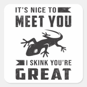 Reptile Gecko Lizard Reptiles Lover Funny Gift Quadratischer Aufkleber