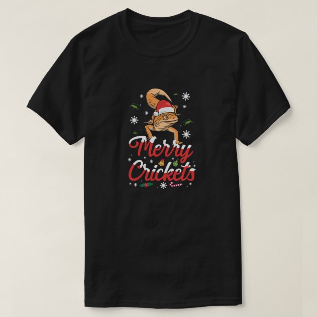 Reptile Merry Crickets Lizard Gecko Ugly Weihnacht T-Shirt (Design vorne)