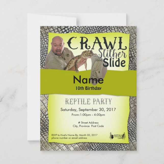 Reptile-Party Einladungen außerhalb des Standorts  (Vorderseite)