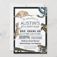 Reptile Show Geburtstagsparty Einladung
