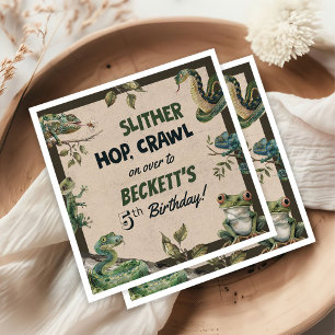 Reptile Themed Kid's Geburtstagsparty Serviette