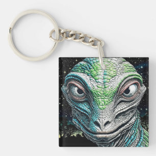Reptilian Lizard Man Alien Extraterrestrial wird Schlüsselanhänger