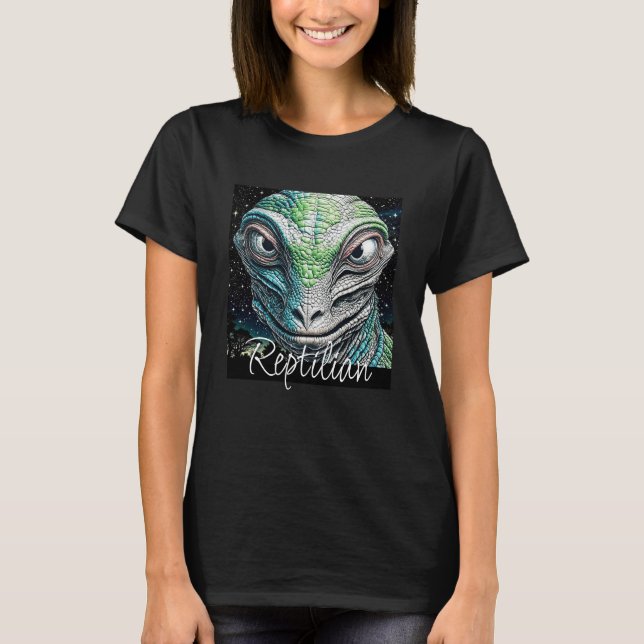 Reptilian Lizard Man Alien Extraterrestrial wird T-Shirt (Vorderseite)