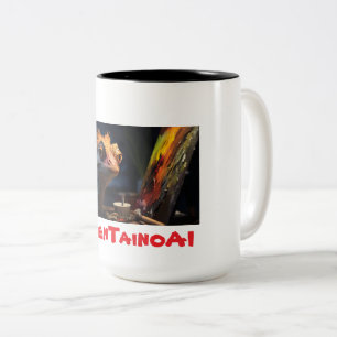Reptilianer KI-Künstler von Ruben Taino Zweifarbige Tasse