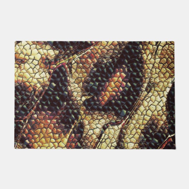 Reptilien der Haut mit gelblichen und dunklen Flec Fußmatte (Vorderseite)