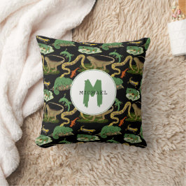 Reptilien, Eidechsen und Amphibien Monogramm der K Kissen