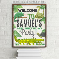 Reptilien Personalisiert Geburtstagsparty Begrüßun