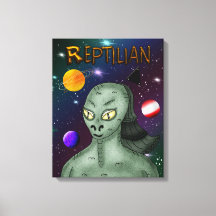 Reptilische Alien mit dem Weltraum