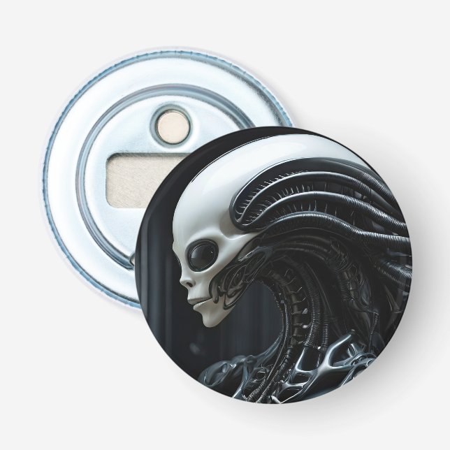 Reptillik-Alien-Profil Flaschenöffner (Vorderseite)