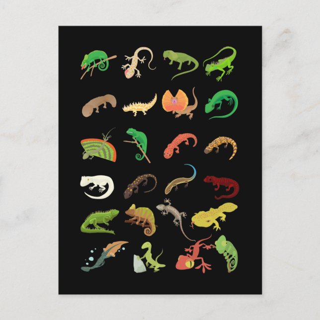 Reptiltypen Niedlich Gecko Lizard Postkarte (Vorderseite)