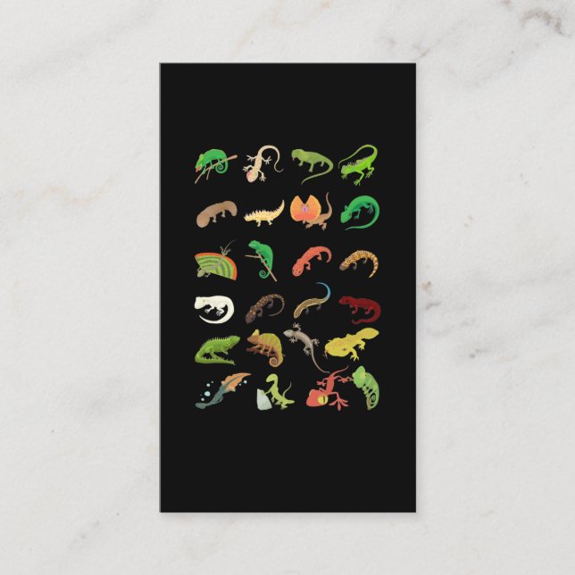 Reptiltypen Niedlich Gecko Lizard Visitenkarte (Vorderseite)
