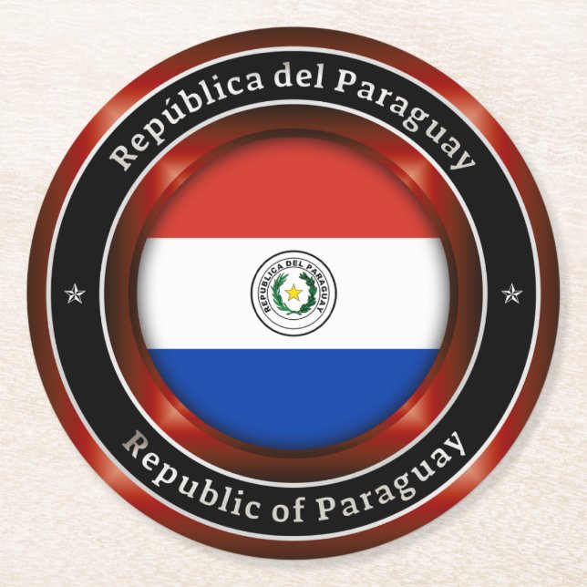 Republic of Paraguay Runder Pappuntersetzer (Vorderseite)
