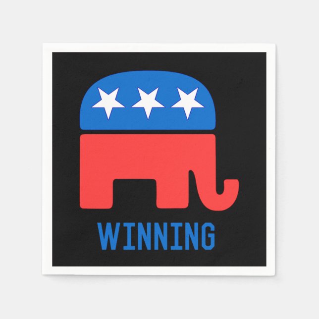 Republican GOP Elephant Winning Serviette (Vorderseite)