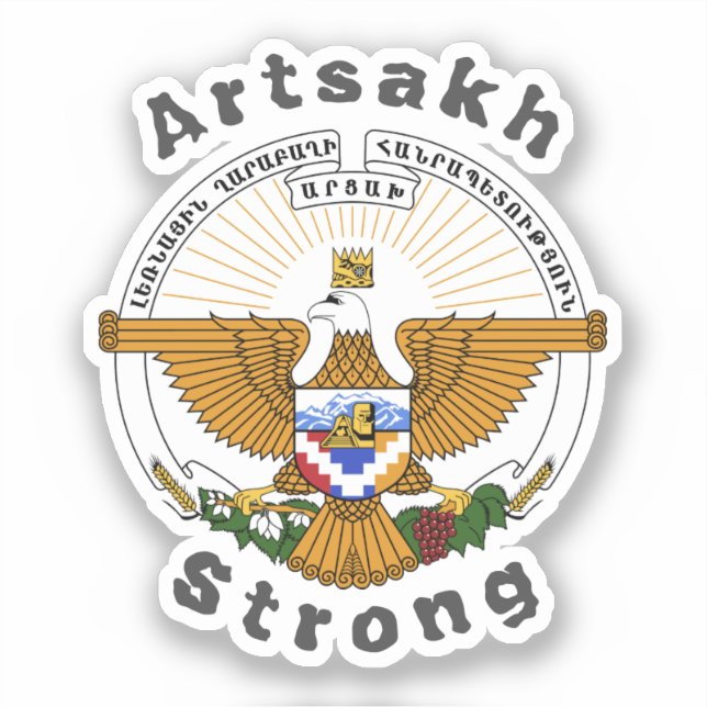 Republik Artsakh Strong Classic Round Sticker (Vorderseite)