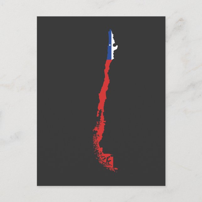 Republik Chile Südamerika Landkarte Chiles Flagge Postkarte (Vorderseite)