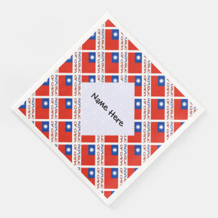 Republik China Taiwan-Flagge gekachelt personalisi Serviette