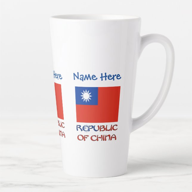 Republik China Taiwanische Flagge Blau Personalisi Milchtasse (Rechts)