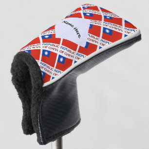 Republik China und Taiwanesische Flagge gekachelt  Golf Headcover